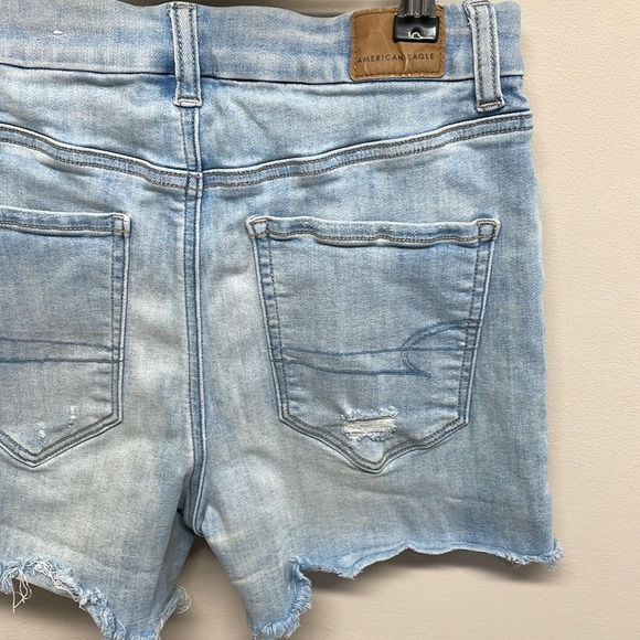 American Eagle Next Level Stretch Curvy Hi-Rise Shortie Denim Jeans Shorts 6 - Picture 6 of 15